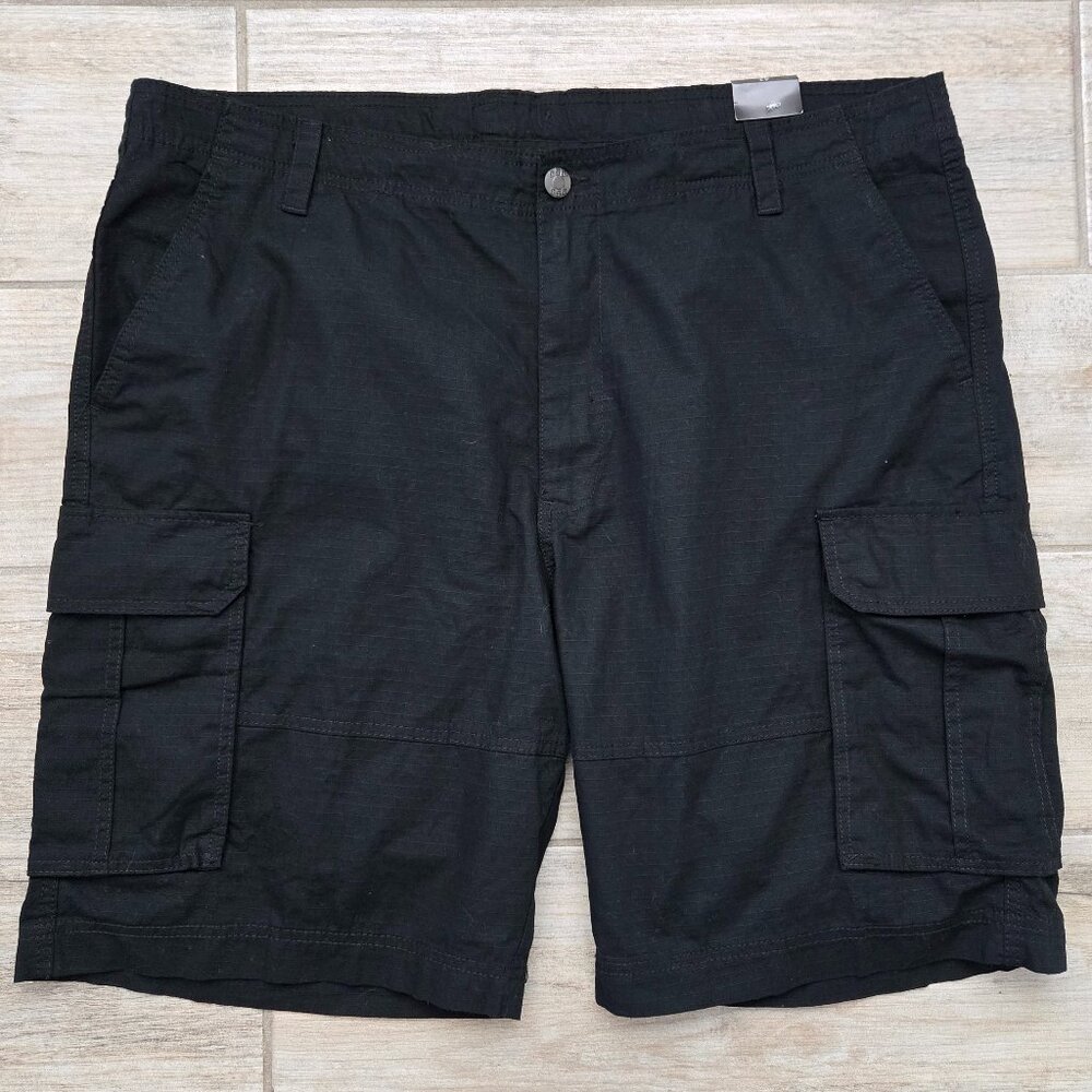 NWT CSG Unity Black Cargo Shorts Men's Snapbutton Flap Pocket Ripstop Utility 42